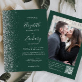 Invitation Emerald Green Parties scintillant en argent Photo
