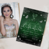 Invitation Emerald Green Parties scintillant en argent Photo