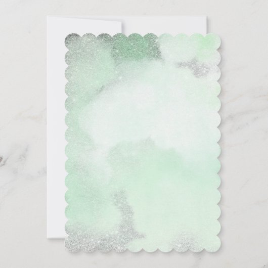 Invitation Emerald Green Parties scintillant en argent Prince (Dos)