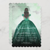Invitation Emerald Green Parties scintillant en argent Prince (Devant / Derrière)