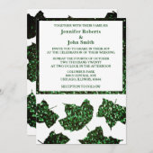 Invitation Emerald Green Parties scintillant laisse un mariag (Devant / Derrière)