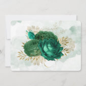 Invitation Emerald Green Peony Gold Serez-Vous Ma Femme D'Acc (Dos)