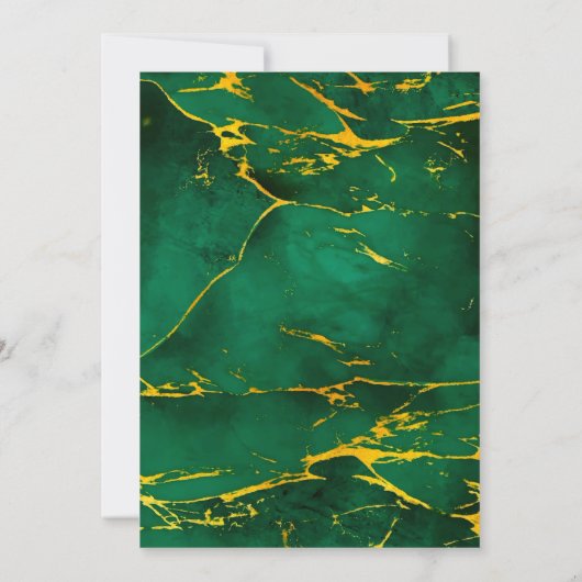 Invitation Emerald Green Peony Rose Couples Douche (Dos)