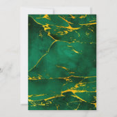 Invitation Emerald Green Peony Rose Mariage (Dos)