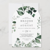 Invitation Emerald Green Photo QR Code Boho Arch Mariage (Devant)