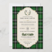 Invitation Emerald Green Plaid Elegant Scottish (Devant)