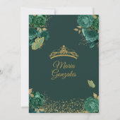 Invitation Emerald Green Princess Floral Quinceañera (Dos)