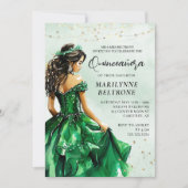 Invitation Emerald Green Princess Quinceañera (Devant)
