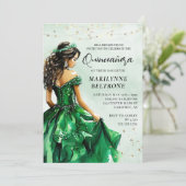 Invitation Emerald Green Princess Quinceañera (Debout devant)