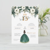 Invitation Emerald Green Quinceanera (Debout devant)