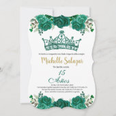 Invitation Emerald Green Quinceanera (Devant)