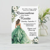 Invitation Emerald Green Quinceanera (Debout devant)