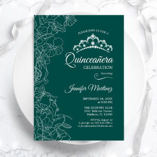 Invitation Emerald Green Quinceanera