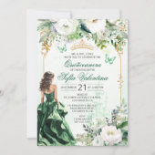 Invitation Emerald Green Quinceañera (Devant)