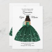 Invitation Emerald Green Quinceanera Gown   (Devant / Derrière)