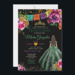 Invitation Emerald Green Quinceañera mexicain 16e papillon<br><div class="desc">Colorée Emerald Green Mexicaine Charra Quinceañera Butterfly Invitation Mis Quince 15 Anos,  16e anniversaire, </div>