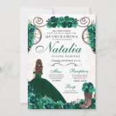 Invitation Emerald Green Ranchero Princesse Robe Quinceanera (Devant)