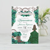 Invitation Emerald Green Ranchero Quinceanera (Debout devant)