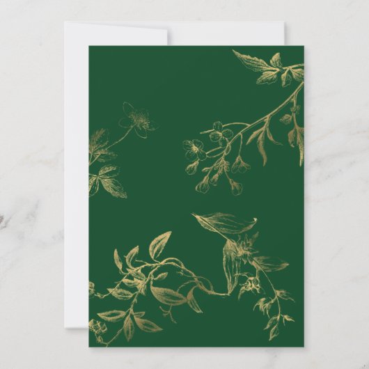 Invitation Emerald Green Red Bow Fête de Noël (Dos)