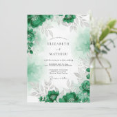Invitation Emerald Green Refined Forest Wedding (Debout devant)
