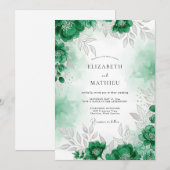 Invitation Emerald Green Refined Forest Wedding (Devant / Derrière)