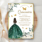 Invitation Emerald Green Robe Papillon Or Quinceanera