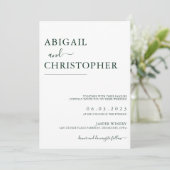 Invitation Emerald Green Romantic Détails simples sur le dos (Debout devant)