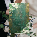Invitation Emerald Green Romantic Floral Mariage<br><div class="desc">Créez votre propre Faire-part de mariage ! Personnalisez ce design avec votre propre texte. Vous pouvez customiser cette conception en cliquant sur le bouton "Modifier les détails" si vous le souhaitez.</div>