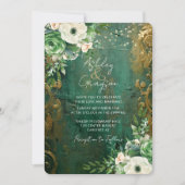 Invitation Emerald Green Romantic Floral Mariage (Devant)