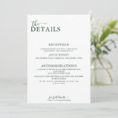 Invitation Emerald Green Romantic Photo Retour Détails du Mar (Debout devant)