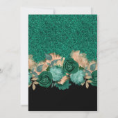 Invitation Emerald Green Rose Gold Butterflies Quinceañera (Dos)