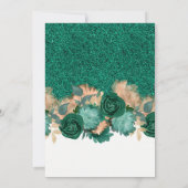 Invitation Emerald Green Rose Gold Butterflies Sweet 16 (Dos)