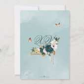 Invitation Emerald Green Rose Gold Tiara Butterfly Quince (Dos)