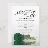 Invitation Emerald Green Rose Nous Faisons Toujours Mariage V (Devant)