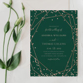 Invitation Emerald Green Rose Parties scintillant or Mariage 