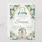 Invitation Emerald Green Royal Castle Princess Quinceanera (Devant)