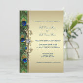 Invitation Emerald Green Royal Indian Peacock Mariage (Debout devant)