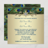 Invitation Emerald Green Royal Indian Peacock Mariage (Devant / Derrière)