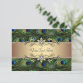 Invitation Emerald Green Royal Indian Peacock Mariage (Debout devant)