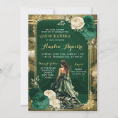Invitation Emerald Green Royal Princess Palace Mis Quince (Devant)