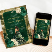 Invitation Emerald Green Royal Princess Palace Mis Quince