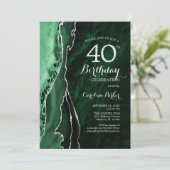 Invitation Emerald Green Silver Agate 40e anniversaire (Debout devant)