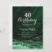Invitation Emerald Green Silver Agate 40e anniversaire (Devant)