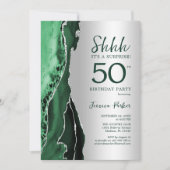 Invitation Emerald Green Silver Agate Surprise 50e anniversai (Devant)