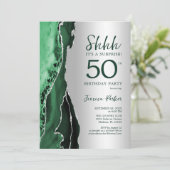 Invitation Emerald Green Silver Agate Surprise 50e anniversai (Debout devant)