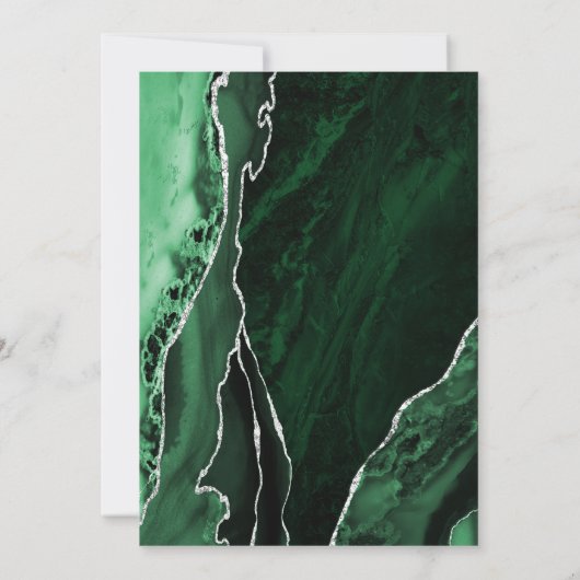 Invitation Emerald Green Silver Agate Surprise 60e anniversai (Dos)