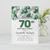 Invitation Emerald Green Silver Balloon Parties scintillant 7 (Debout devant)