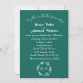 Invitation Emerald Green Simple Moderne Monogramme Moody (Devant)