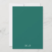 Invitation Emerald Green Simple Moderne Monogramme Moody (Dos)