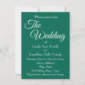Invitation Emerald Green Simple Style Mariage (Devant)